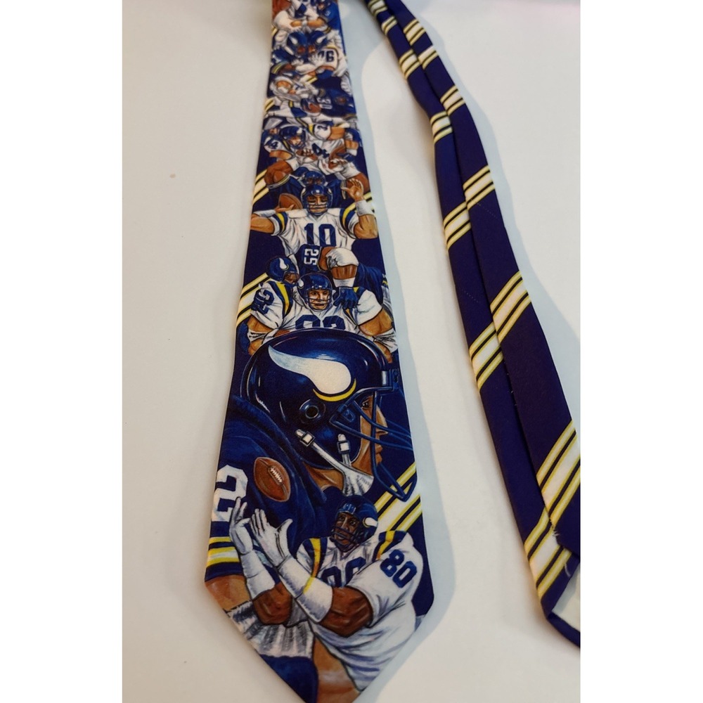 Vintage Ralph Marlin Minnesota Vikings Football Mens Necktie USA - Picture 3 of 9